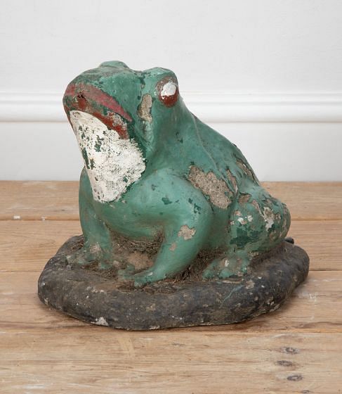 20th Century French Concrete Frog Water Fountain