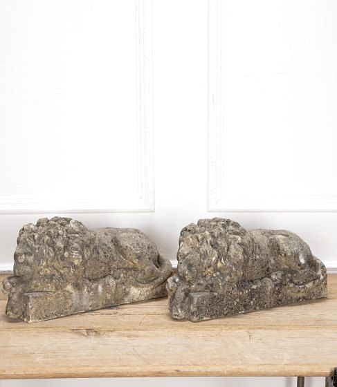 SALE: Pair of 20th Century Composite Lions