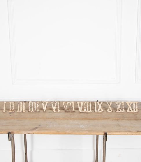 20th Century Cast Iron Garden Clock Numerals