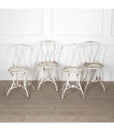 Set of Four 19th Century French Arras Garden Chairs
