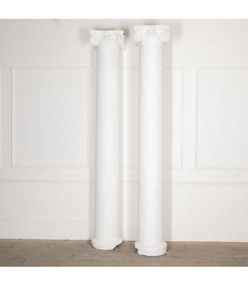 Pair of Tall 19th Century English Plaster Columns