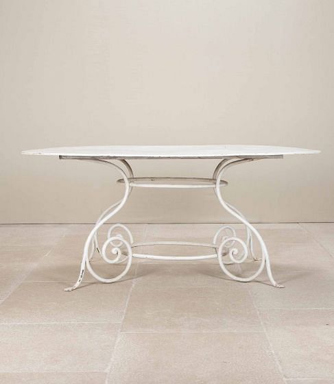 Large 19th Century French Oval Iron Table