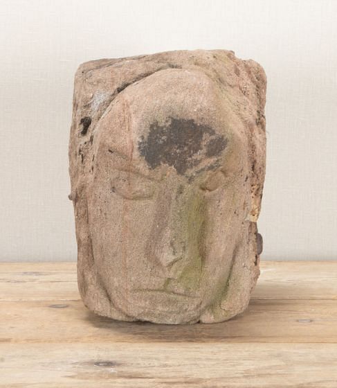 14th Century Carved Granite Grotesque Head