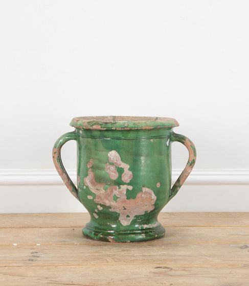 19th Century French Green Glazed Castelnaudary Pots