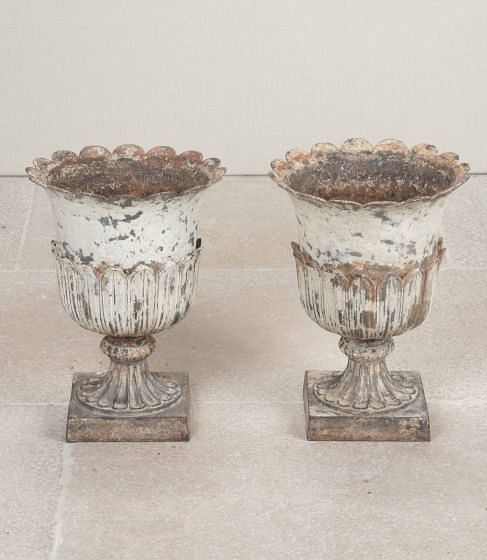Pair of 19th Century Handyside Cast Iron Urns