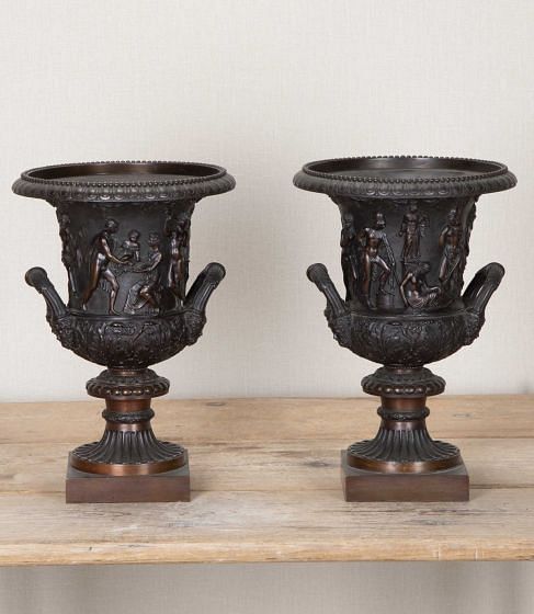 Pair of 19th Century Italian Grand Tour Bronze Medici Vases