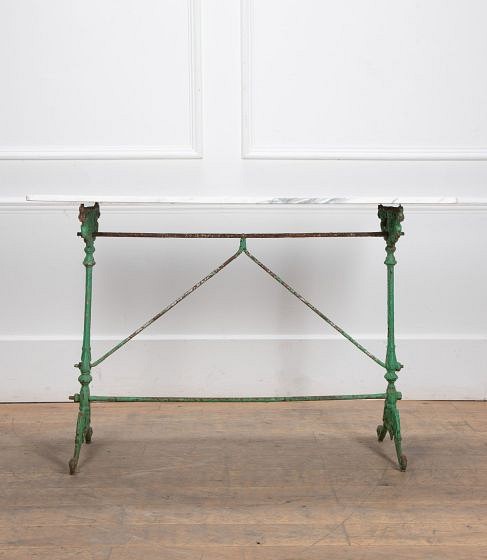 19th Century French Marble Top Iron Base Bistro Table