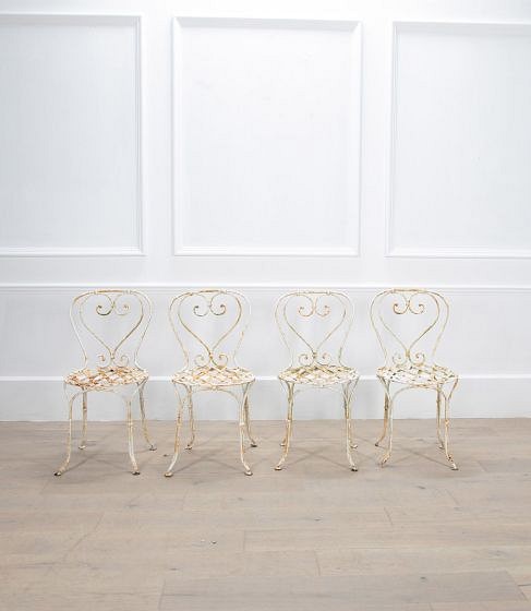 Set of Four 19th Century French Metal Garden Chairs