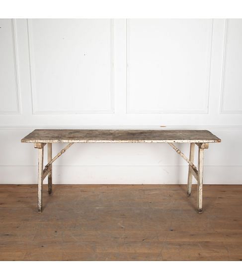 20th Century French Oak Trestle Table