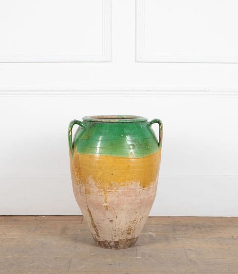 19th Century Italian Glazed Olive Pot