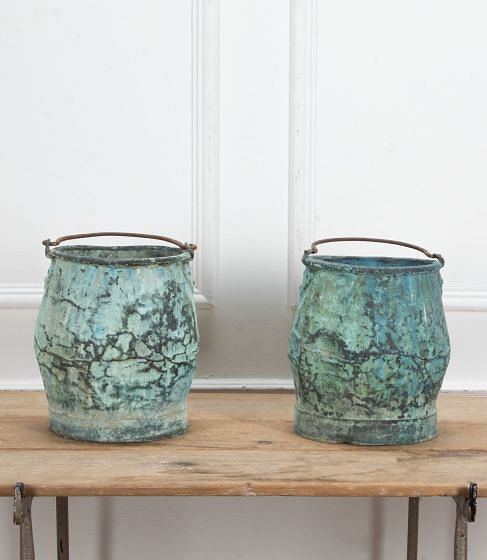 Pair of 19th Century French Copper Buckets