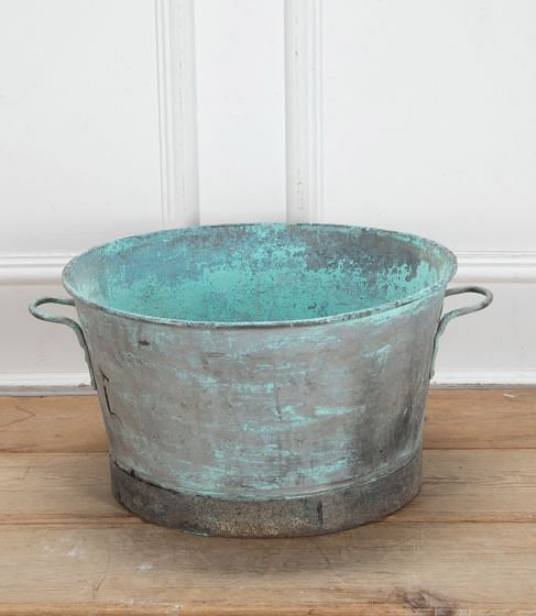 Early 20th Century French Turquoise Painted Wash Tub