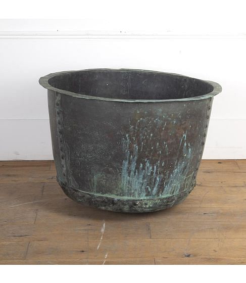 Large 19th Century English Riveted Copper Planter