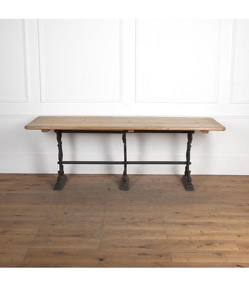 19th Century Cast Iron and Pine  Conservatory Table