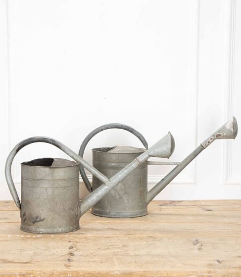 Pair of 20th Century French Galvanised Watering Cans