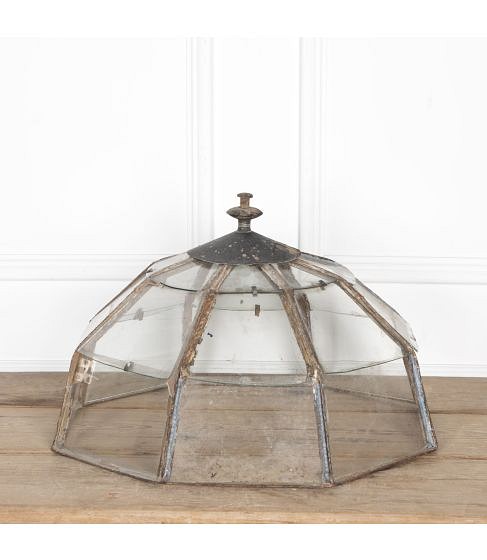 19th Century French Glass and Metal Garden Cloche