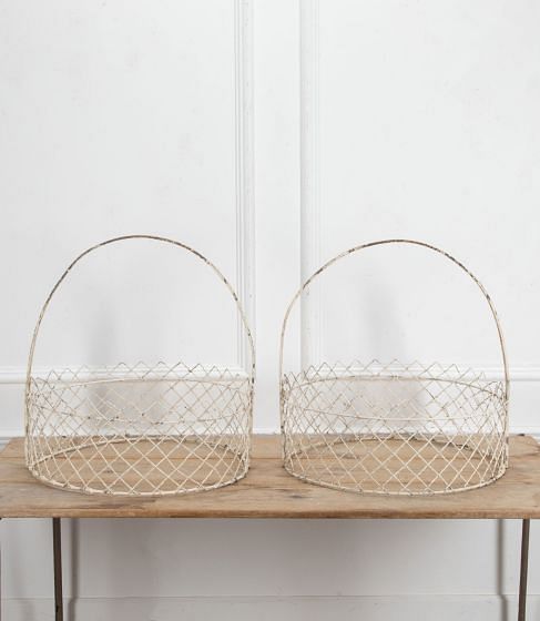 Pair of 20th Century Wirework Garden Flower Surrounds
