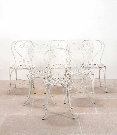 Set of Six 19th Century French Garden Chairs