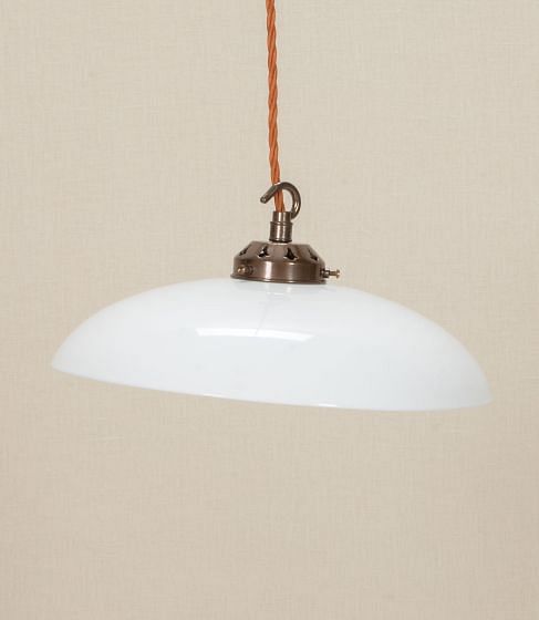 20th Century Opaline Glass Pendant Light