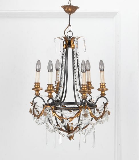 20th Century Italian Six Arm Chandelier