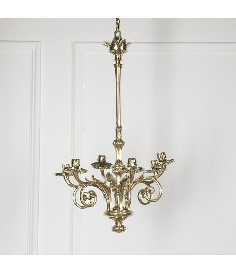 19th Century French Brass Chandelier