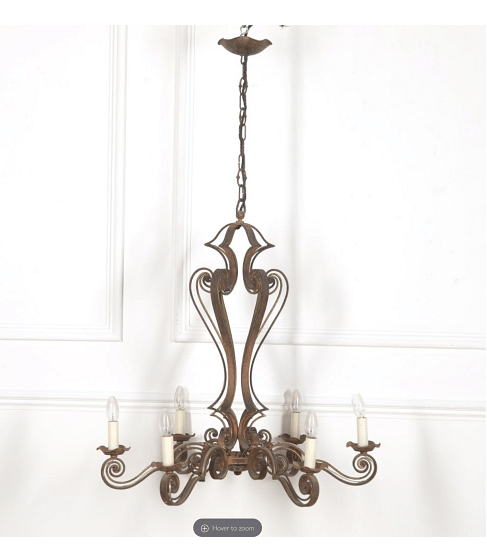 Large 20th Century French Metal Chandelier