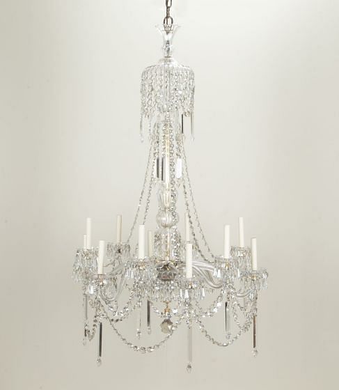 Large Scale Early 20th Century English Twelve Branch Chandelier
