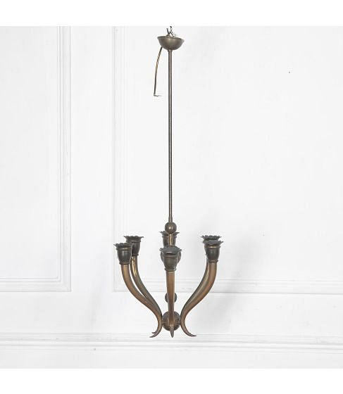 20th Century Italian Six Light Hanging Brass Pendant