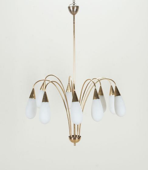 Mid-Century Italian Brass Chandelier