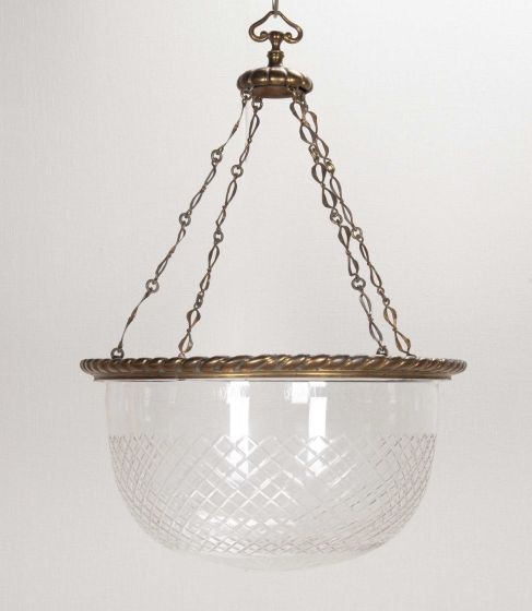 Large 20th Century English Cut Glass Plafonnier