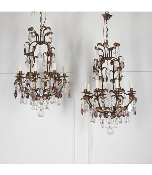 Pair of Mid Century Italian Chandeliers
