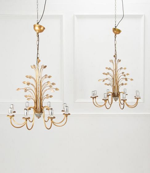Pair of 20th Century Italian Bagues Style Chandeliers