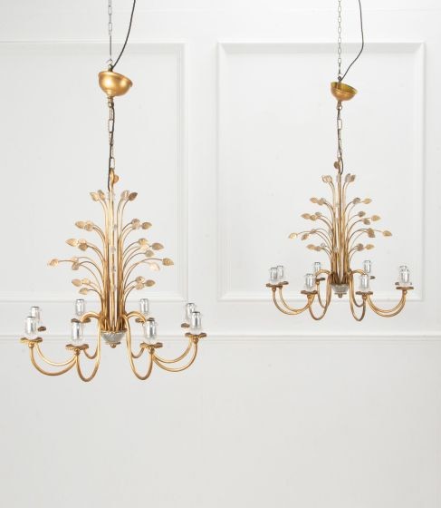 Pair of 20th Century Italian Bagues Style Chandeliers