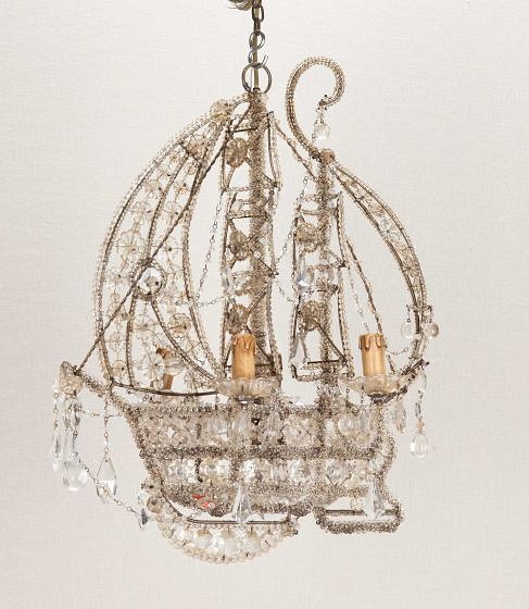 1940s French Galleon Chandelier in the style of Maison Bauges