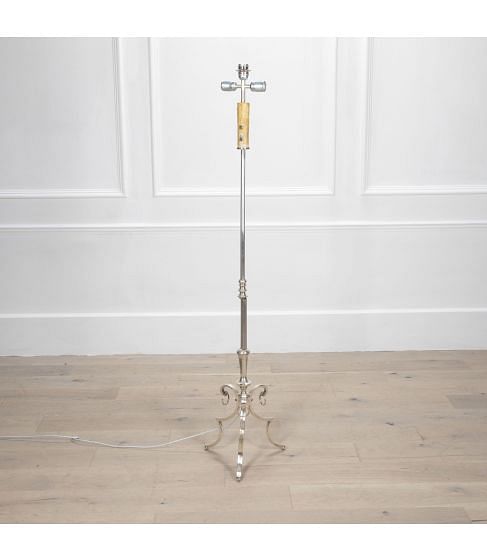 Mid-Century French Silver Plate Floor Lamp