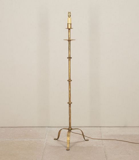 20th Century Spanish Gilt Iron Floor Lamp