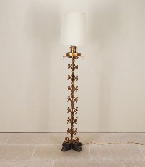20th Century Spanish Gilt Toledo Floor Lamp