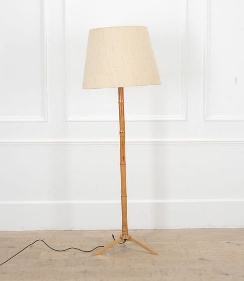 French 20th Century Bamboo Floor Lamp