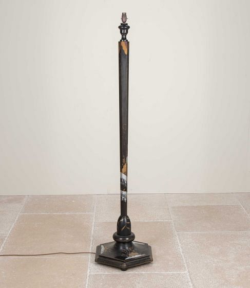 1930s Chinoiserie Style Lacquered Standing Lamp