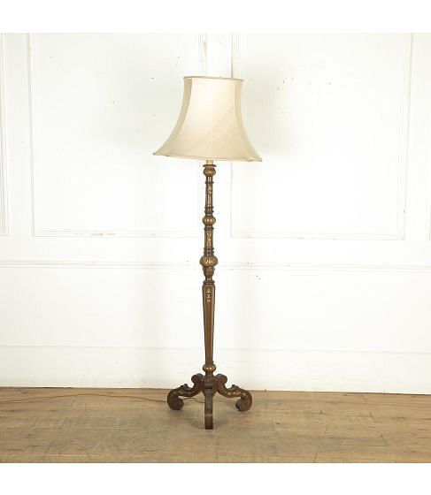 19th Century English Country House Mahogany Floor Lamp