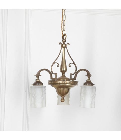 Early 20th Century French Three Branch Ceiling Light