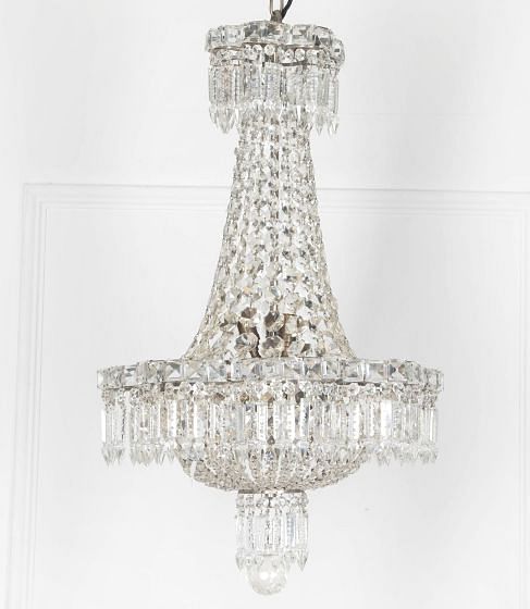 20th Century Italian Waterfall and Bag Chandelier
