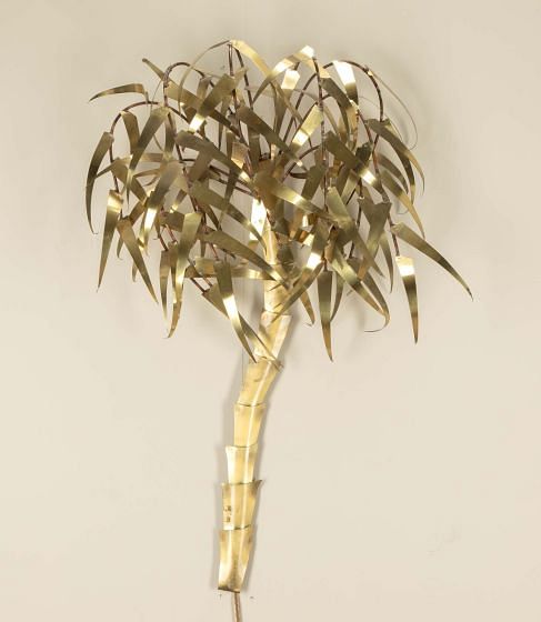 Mid-Century French Brass Bamboo Wall Light