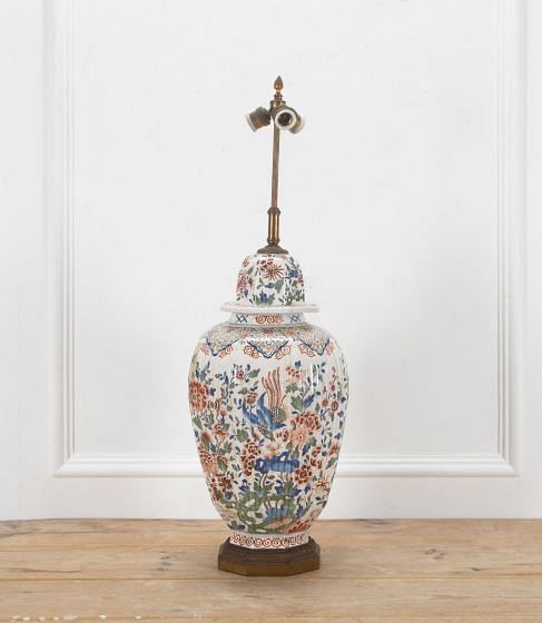 19th Century Delft Vase Lamp
