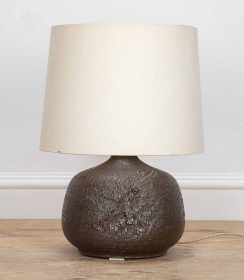 20th Century French Brutalist Ceramic Table Lamp - Huguette Bessonne