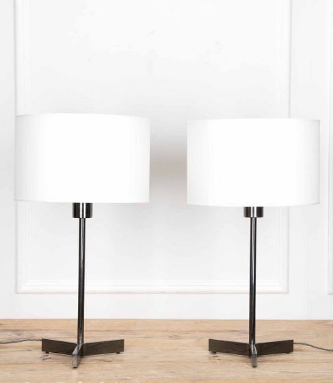 Pair of Mid-Century French Roger Fatus Model 6111 Table Lamps