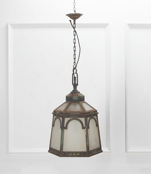 Large 20th Century French Painted Tin Lantern