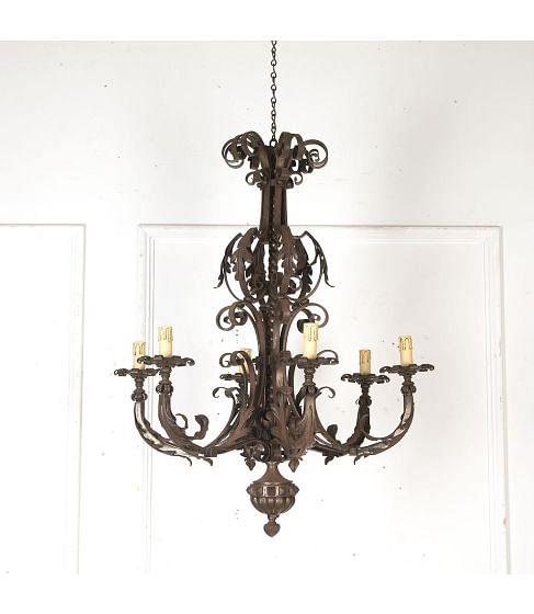 20th Century French Iron Chandelier