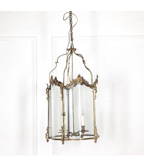 Large English 18th Century Gilt Bronze Hall Lantern