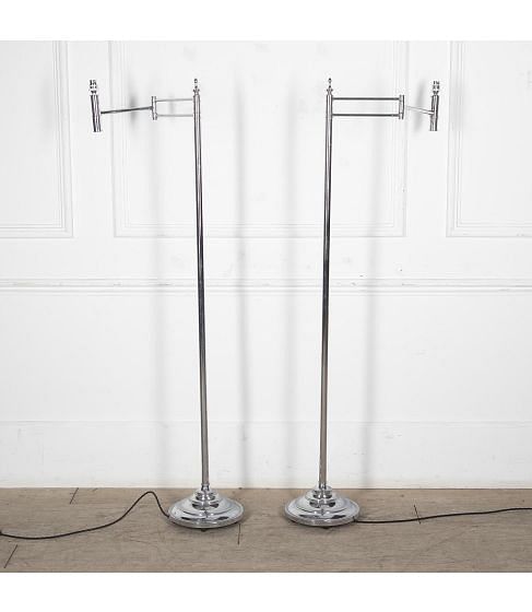Pair of 20th Century Chrome Reading Lamps
